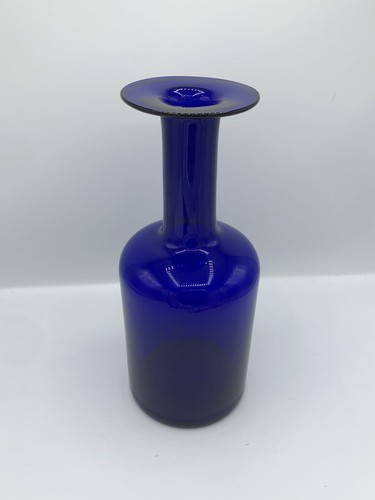Holmegaard Gulvase Otto Brauer Design Cobalt Blue Danish Modern Glass Vase