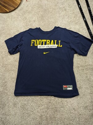 Vintage West Virginia Nike Team Mens Large  Football NCAA Navy Center Swoosh