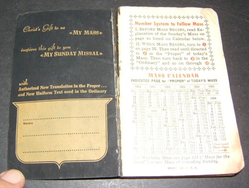 1953 MY SUNDAY MISSAL EXPLAINED BY JOSEPH F. STEDMAN Latin/English edition - Picture 3 of 3
