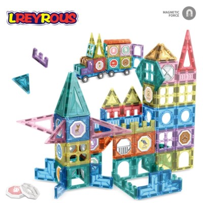 Magnetic Building Blocks 108PCS Magnetic Tile Clear Magnetic Construction Set 3D