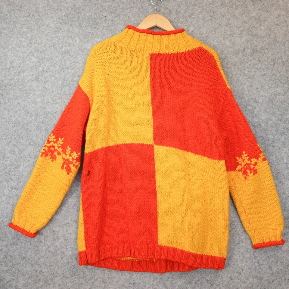 Suéter de Lana Copo de Nieve Tricot Años 90 De Colección S Naranja Pescador Grueso Vacaciones Foto 2 de 4