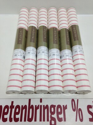 Vliestapete LIMONTA 6 x 52205 (6Rollen) Streifenmuster Cremeweiß Rot  Restposten