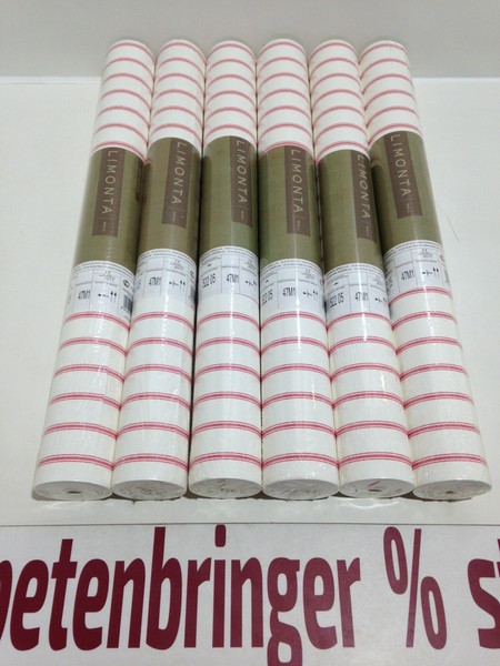 Vliestapete Limonta 6 X 52205 (6Rollen) Streifenmuster Cremeweiß Rot Restposten-image