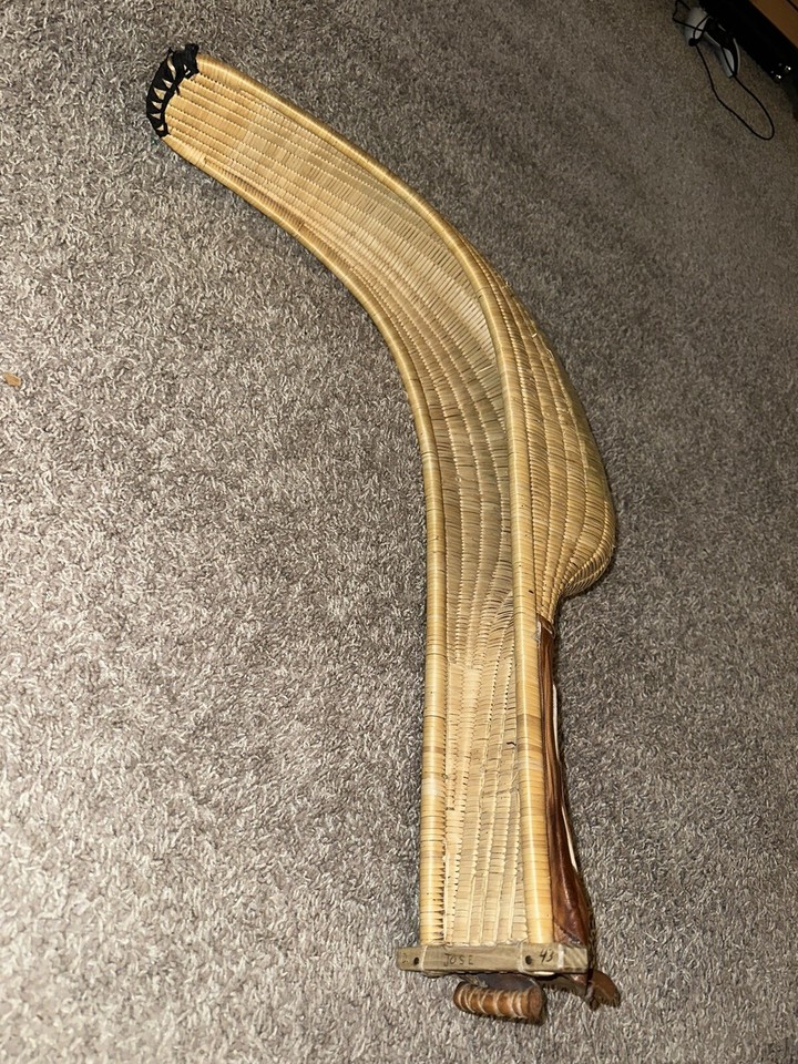 Vintage Jai Alai Cesta Wicker Rattan Basket Scoop Leather Glove Sport