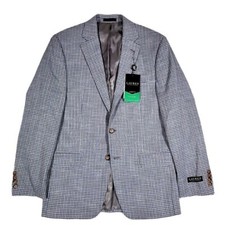 Lauren Ralph Lauren Sport Coat Mens 38R 38 UltraFlex Grey Blue Check Blazer 295