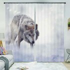 Wolf Snows Ferociously 3D Curtain Blockout Photo Printing Curtains Drape Fabric