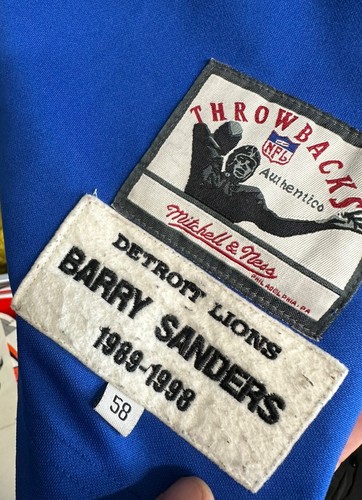 Rare Detroit Lions Barry Sanders #20 Mitchell & Ness Jersey 3XL size 58 89-98 - Picture 6 of 7