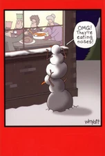 Nobleworks Snowman Eating Noses Funny / Humorous Christmas Card