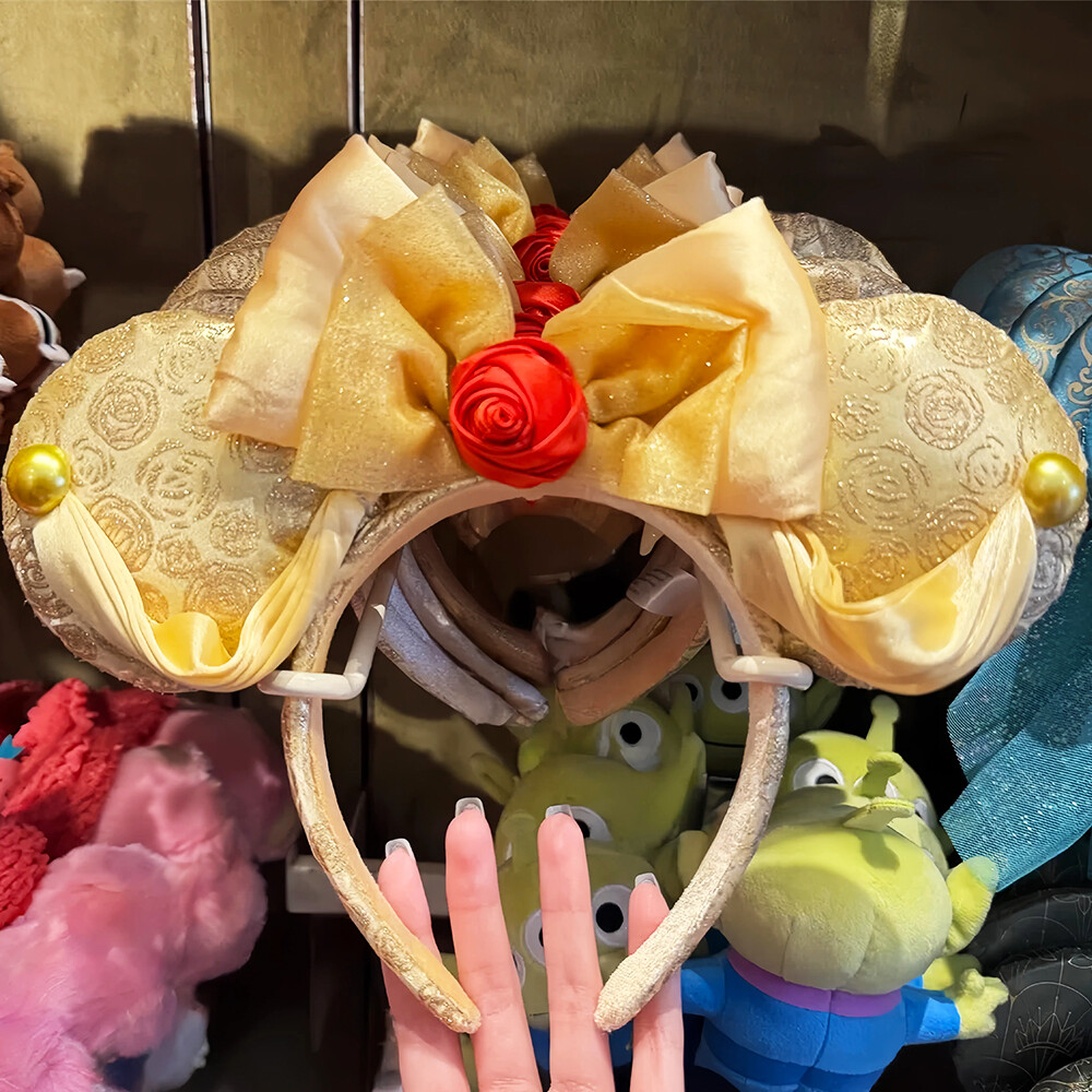 Disney* Resort Belle Beauty & the Beast Minnie Ears Bow Princess Headband US