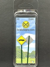 HO-3000-148-C / 1:87 Scale Railroad & Street Road Signs "Emergency Vehicle"