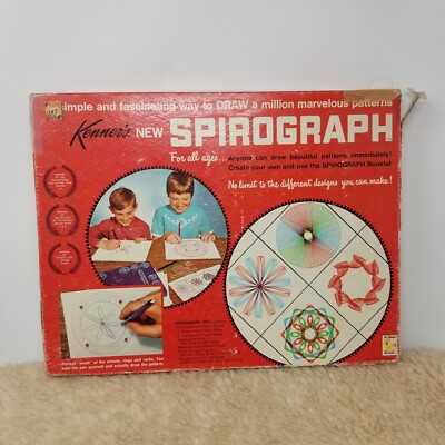 VTG 1967 Kenner SPIROGRAPH 401 Art Set Toy - w/ Box INCOMPLETE 2 Pieces Missing