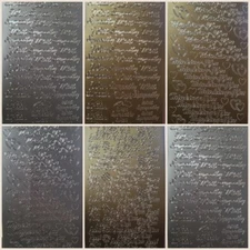 Peel Off Stickers Sentimemts Symphathy Thank You etc Silver Gold