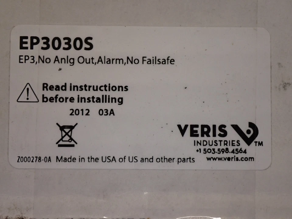 Veris EP3030S Electropneumatic Transducer NEW  - Image 4 of 4