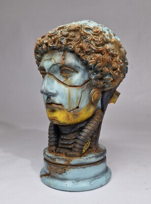 Cyborg Hermes Bust, Hermes Sculpture, Sci-Fi Art, Robotic Hermes Statue, 8.5inch