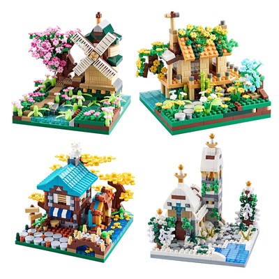 Four Seasons Cherry Blossom Micro Cute Building Blocks Mini Sets for Adults a...