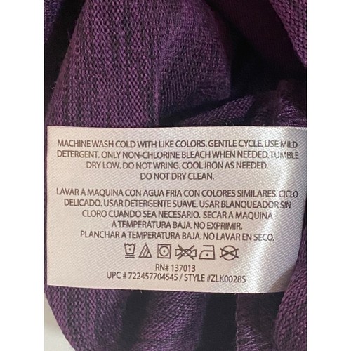 Z by Zobha maglia viola skort coulisse vita posteriore zip tasca donna media nuova con etichette - Foto 5 di 7