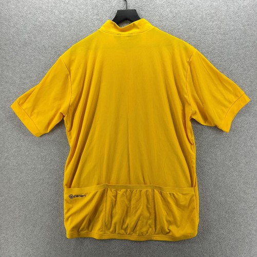 Canari Cycling Jersey Mens Size XXL Yellow Short Sleeve 1/4 Zip Pockets Made USA - Picture 6 of 9