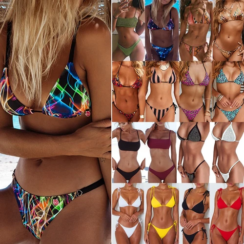Sexy brasilianisches Damen-Bikini-Set Bademode Badeanzug Sommer Badeanzug Beachwear - Bild 1 von 135