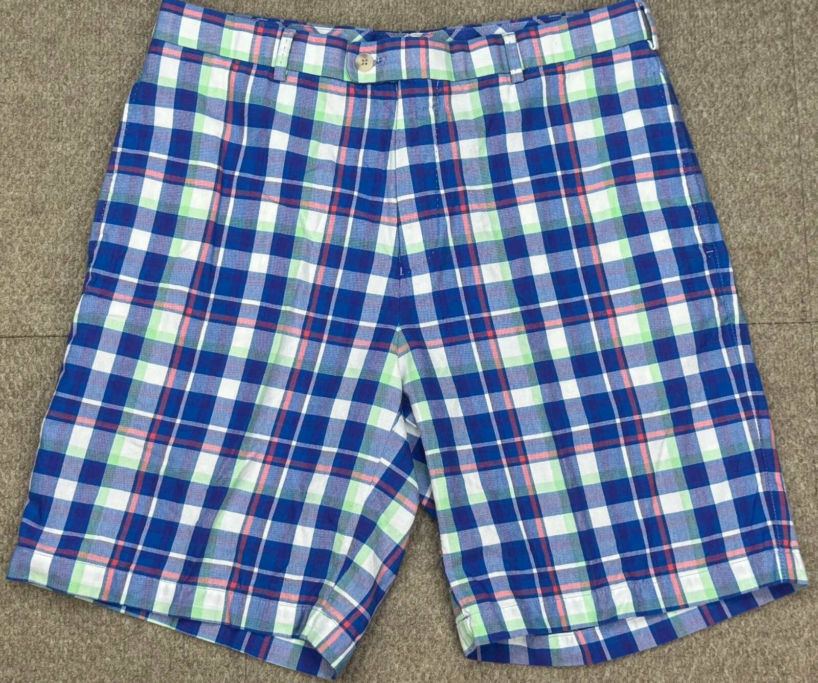 Peter Millar Men's Plaid Chino Shorts Size 33 (Actual 33x9)