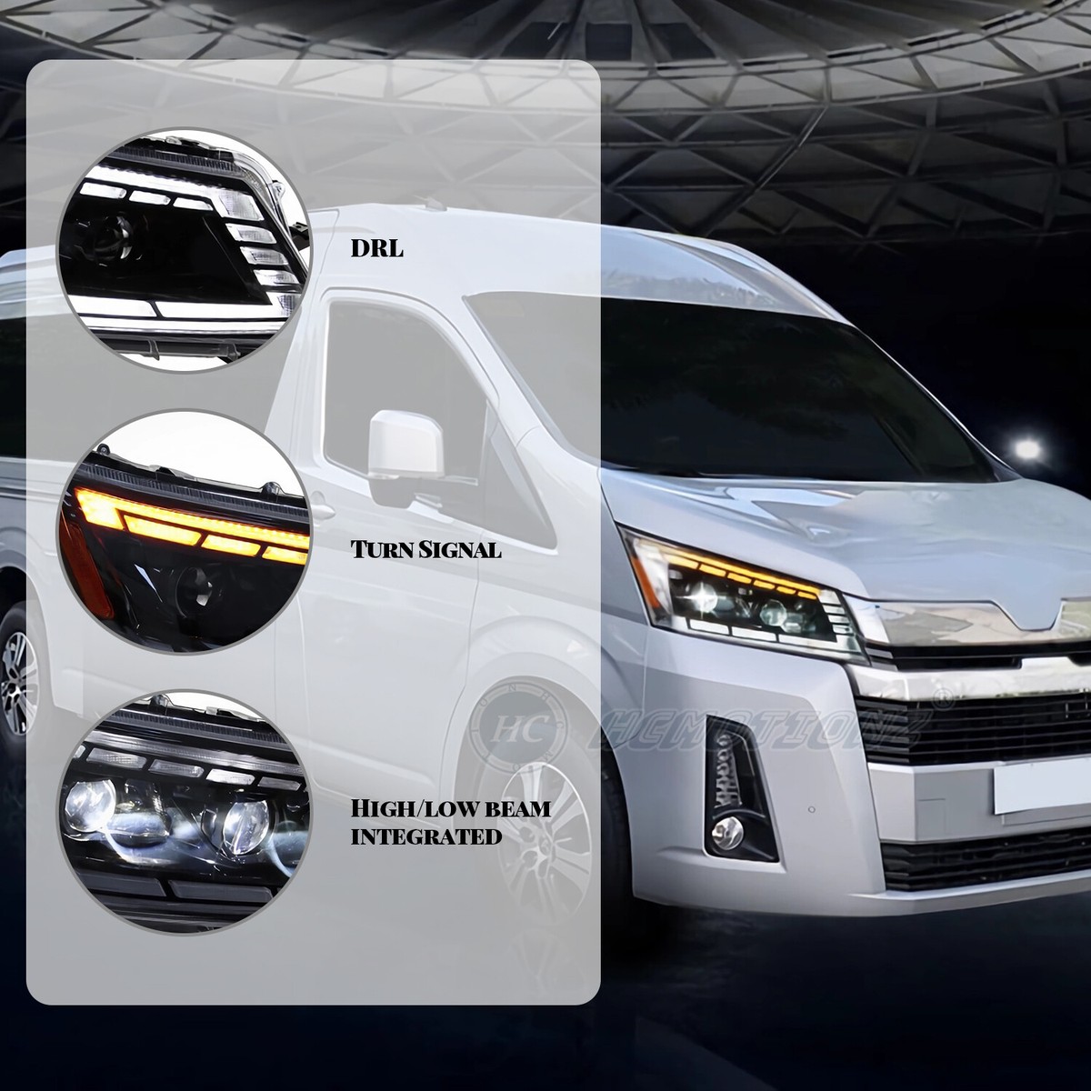 Hiace gran cabin の右左へットライトled Hiace gran cabin の右左へットライトled Full LED Head Lights