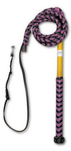 Stock Whip Genuine Leather, Yard whip 6 Plait - Picture 9 of 11