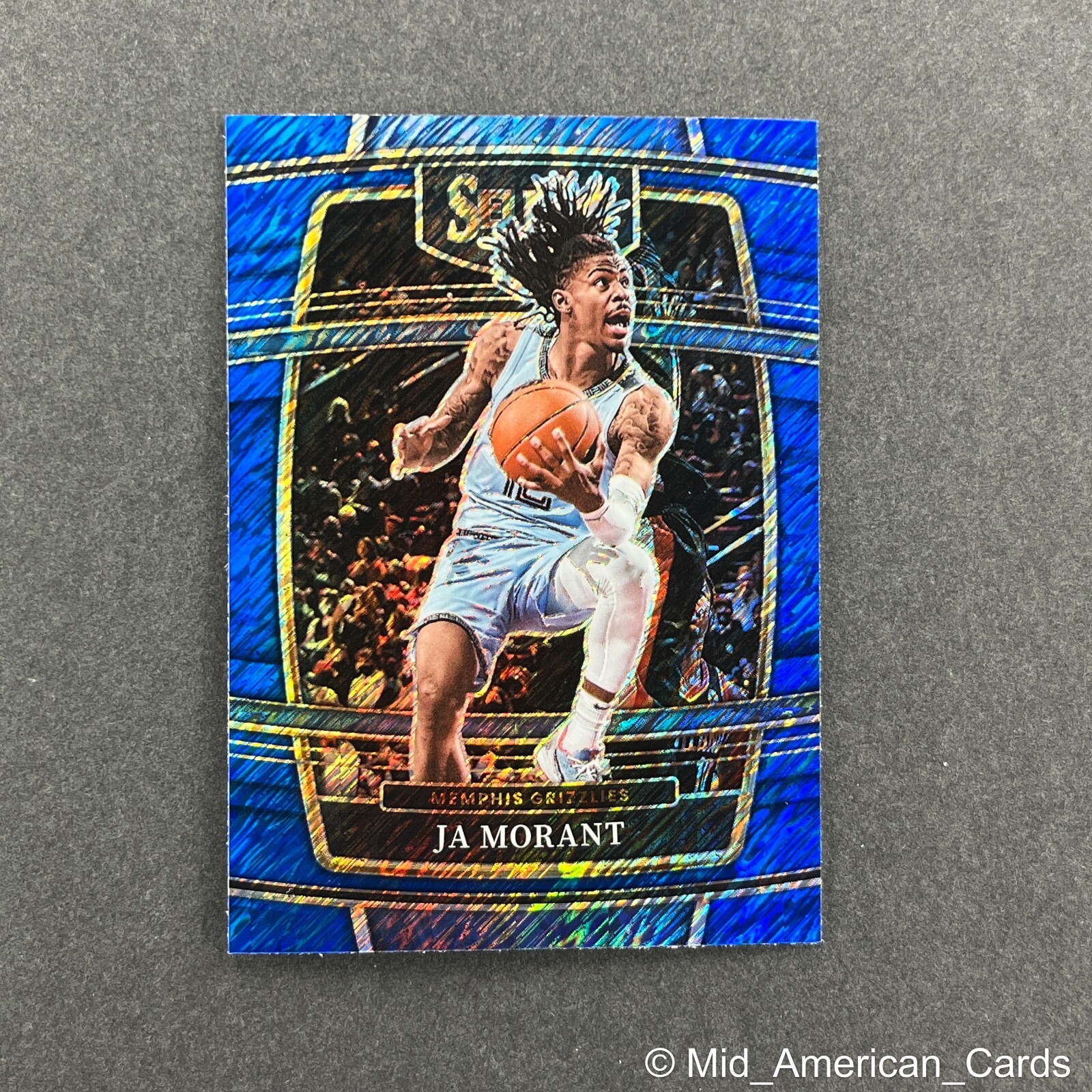 2021-22 Select Basketball Ja Morant Blue Shimmer Prizm Sp #75 Memphis Grizzlies