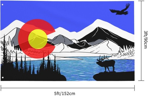 Colorado State Flag 3x5 Ft Home Outdoor Indoor Garden Black - Picture 3 of 7