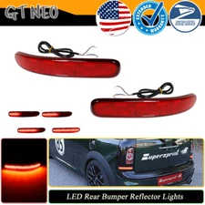 2X LED Rear Bumper Reflector Tail Brake Lights For 08-14 Mini Cooper Clubman R55