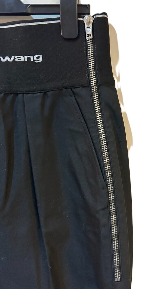 Alexander Wang Women Logo Carrot Pants, High Waist, Black
