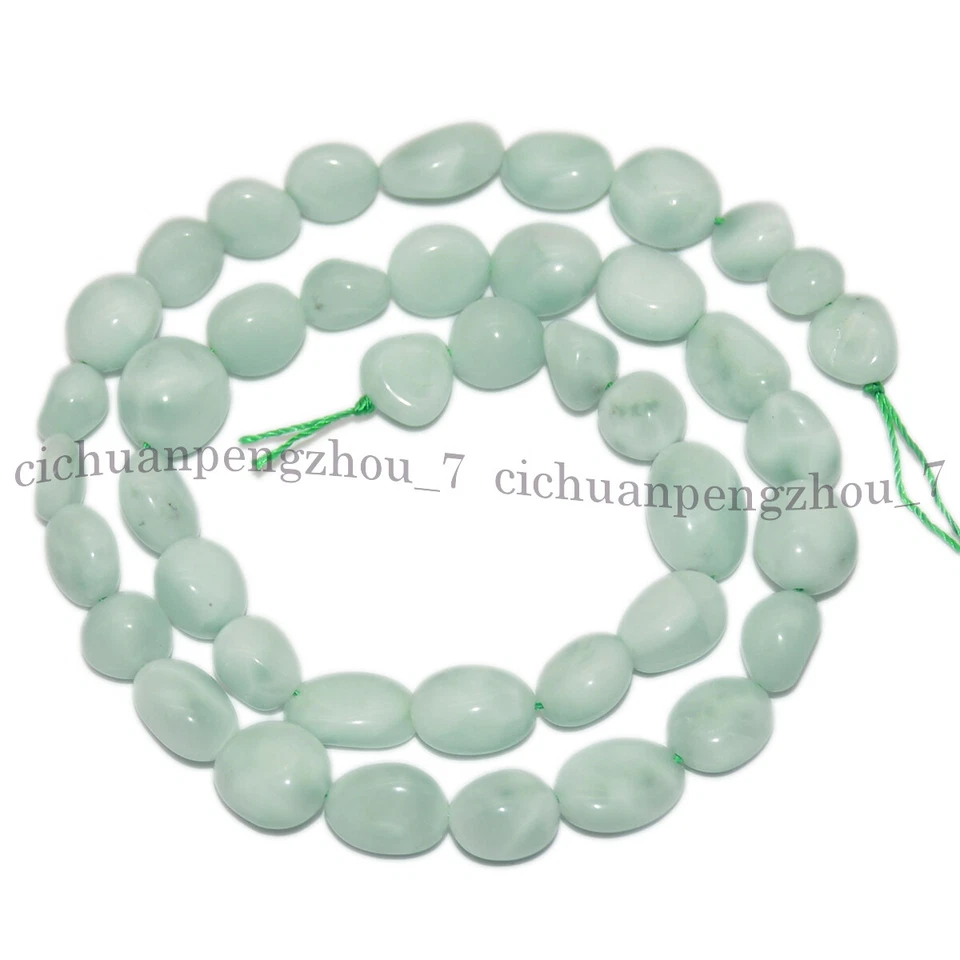 Cuentas sueltas de piedras preciosas irregulares de forma libre Larimar azul natural de 8-10 mm 15"" Foto 2 de 4