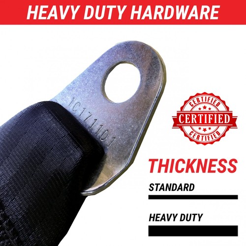 Chevy Truck 1967 - 1972 Standard 2pt BK Retractable Bench Seat Belt Kit - 3 Belt - Picture 5 of 8