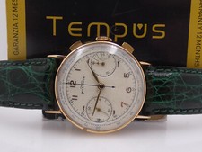 CRONOGRAFO NICE WATCH BICOMPAX ORO MASSICCIO 18 KT MANUALE ANNI '50 OROLOGIO