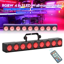 9 LED RGBW Wall Wash Bar Light DMX DJ Party Disco Stage Show Display w/Remote