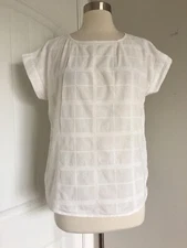 SUPER HAKKA WHITE EMBROIDERED COTTON TOP SIZE S