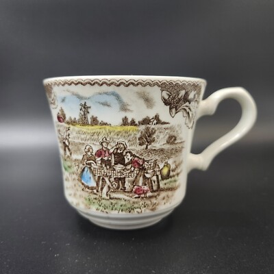Neighbors by Johnson Brothers Flat Cup Barn Raising Ironstone England