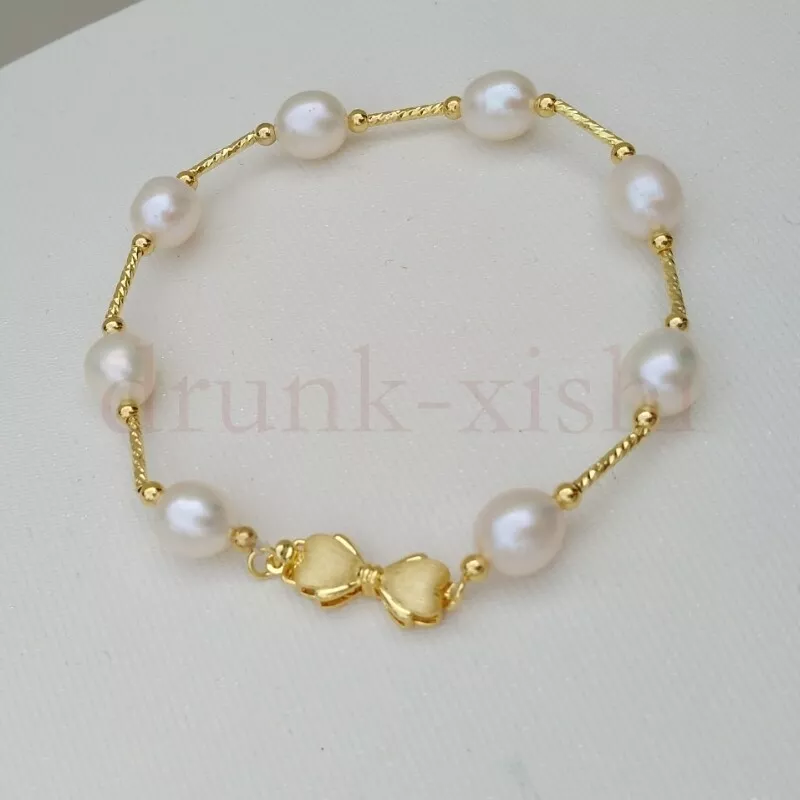 Solo Classic White Pearl Bracelet - Gold Plated - Nirwaana