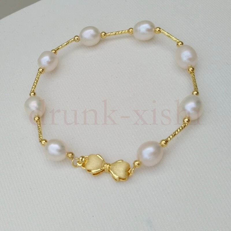 Solo Classic White Pearl Bracelet - Gold Plated - Nirwaana