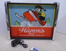 Hamms Bear Snowmobile Patrol Scene LED Display light sign box