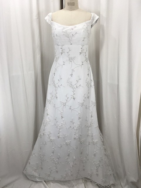 1950s White Off the Shoulder Dress