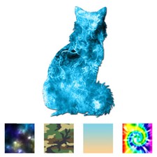 Fluffy Cat Kitten - Vinyl Decal Sticker - Multiple Patterns Sizes - ebn2862