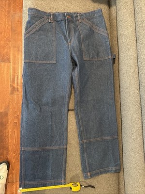 Big Bud Press Carpenter Jeans Dark Wash 14.5oz Denim Baggy MINT Unisex Sz L.  Z6