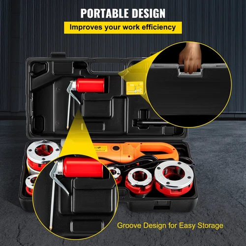 4/6 Dies Portable Electric Pipe Threader Pipe Threading Machine 110V/220V New - Picture 8 of 18