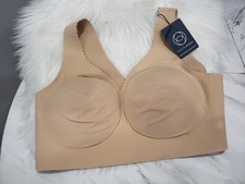 NEW Evelyn Bobbie Evelyn Bra Sz L Sand 98 seamless beige no padding no wires