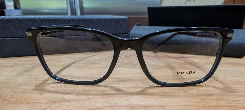 Gafas unisex negras PRADA PR14WV 1AB101 - Lentes de demostración - Nuevas en caja Foto 2 de 4