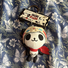 BANPRESTO Panda-Z Panda Plush Keychain Keyring White/Black/Red 2004