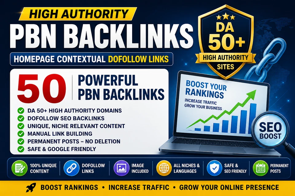 50 PBN Backlinks – High Authority SEO Links – DoFollow Homepage Contextual Links - Image 1 of 1