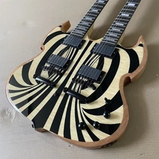 Electric Guitar Double Neck  HH Pickup S G 12+6 String Mahogany Body & Neck