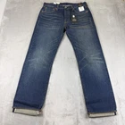 Levi's Premium 501 Selvedge Jeans Men's Size 33x32 Blue Dark Wash Denim Cotton