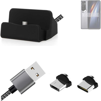 Ladestation für Tecno Pova Neo 2 5G + USB-Typ C u. Micro-USB-Adapter