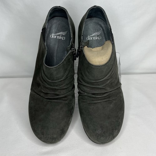 Dansko Sheena Nubuck Leather Wedge Bootie Shoes Gray Womens EU 37 US 6.5-7 w/Box - Picture 6 of 14